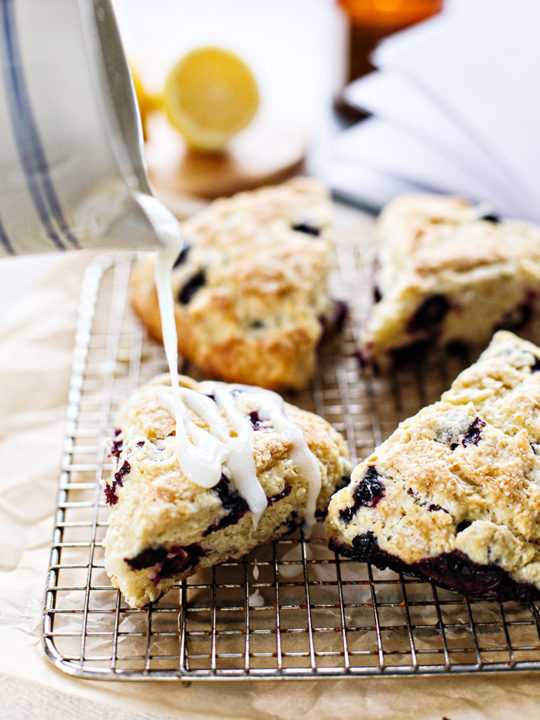 Cast Iron Skillet Lemon Blueberry Scone Recipe With Lemon Glaze - Hello  Creative Family