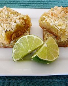 Recipe for Coconut Lime Bars with Macadamia Nut Crust