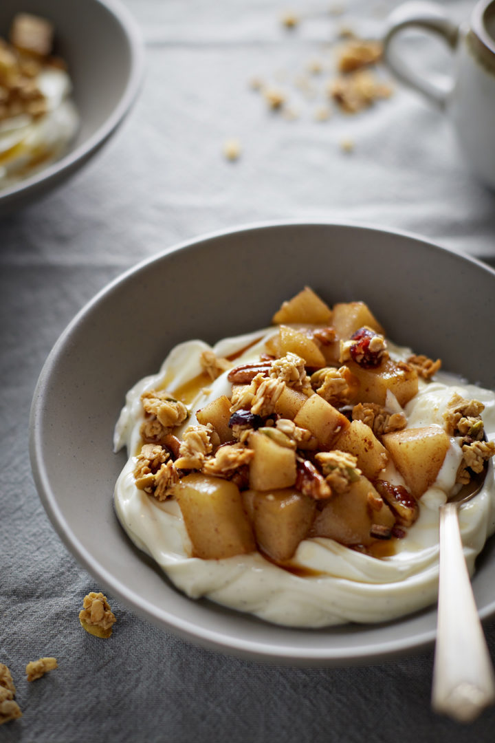 a bowl of pear compote