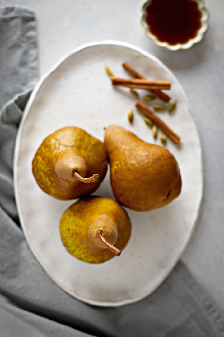 pears and other ingredients needed to make simple pear compote