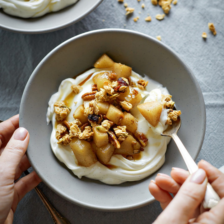 Maple and Cardamom Spiced Pear Compote