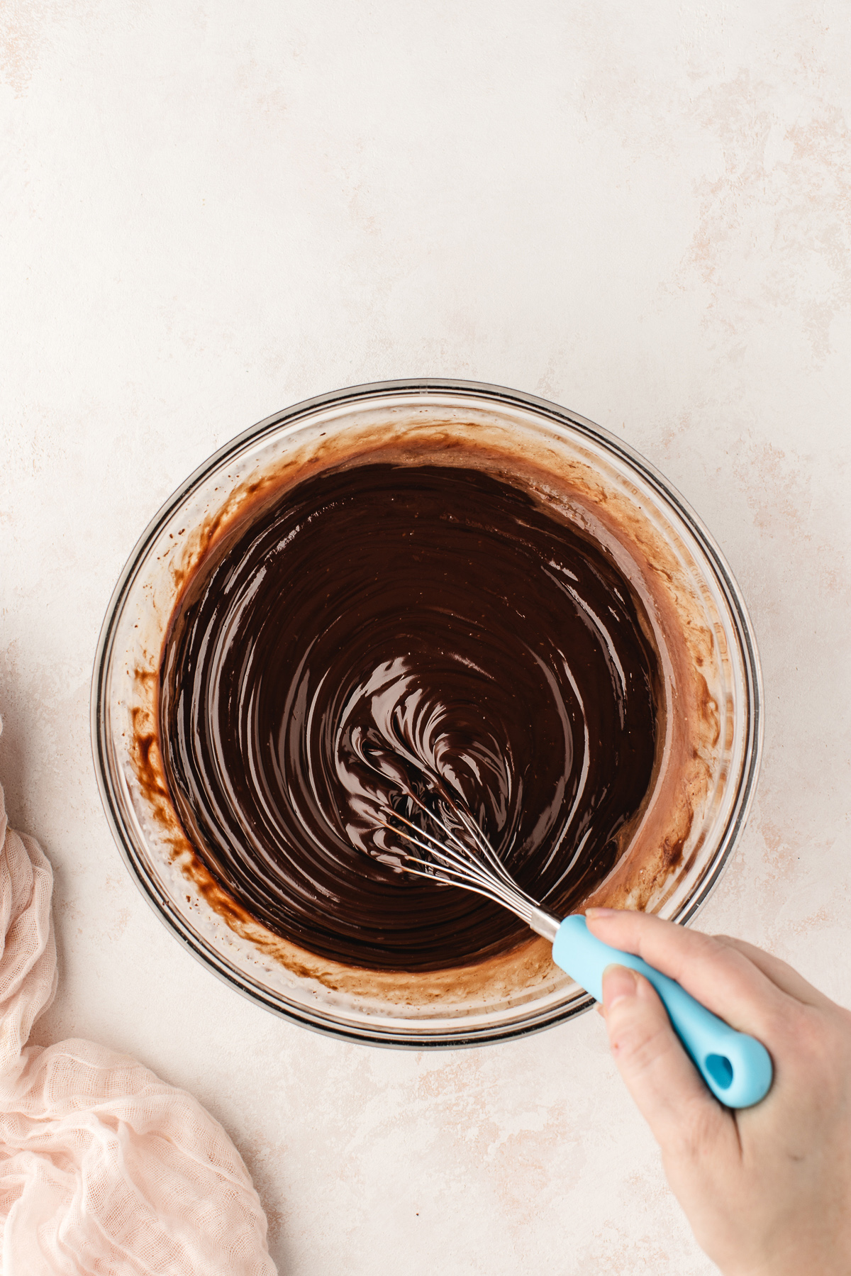 woman making chocolate ganache