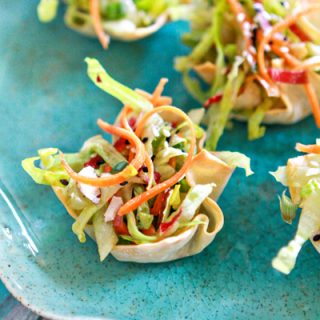 Asian Salad Wonton Cup Appetizers Good Life Eats