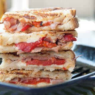 Roasted Red Pepper Prosciutto Grilled Cheese | Good Life Eats