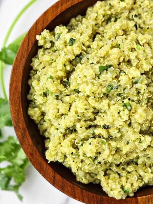 Roasted Poblano Cilantro Quinoa