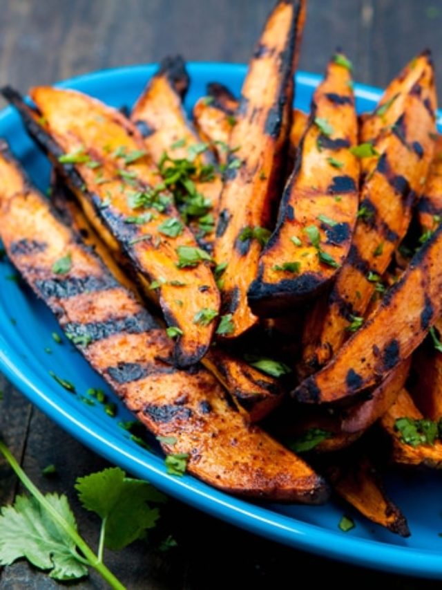 Smokey Grilled Sweet Potato Wedges