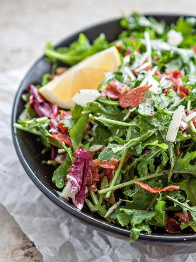 Italian Mixed Greens Salad with Prosciutto and Lemon Dijion Vinaigrette photo