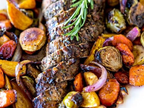 Fall Sheet Pan Pork Tenderloin With Honey Balsamic Roasted Vegetables Good Life Eats