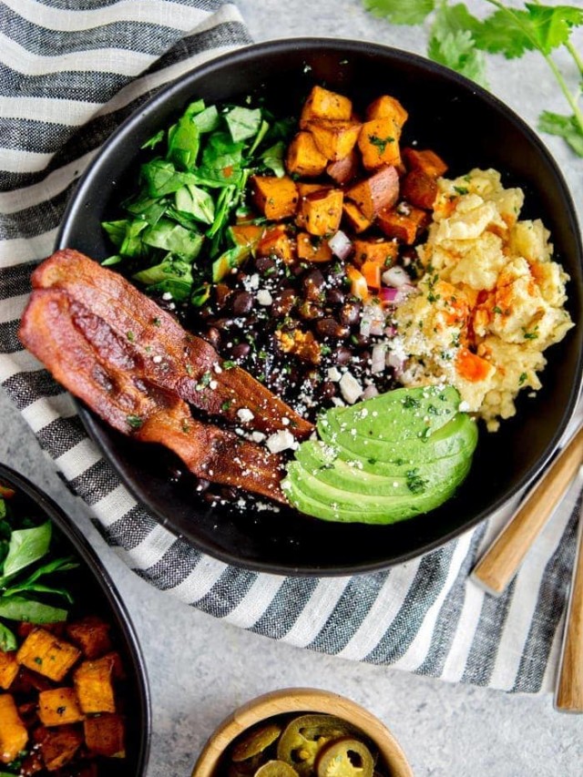 southwest protein breakfast bowls with sweet potato and black beans ...