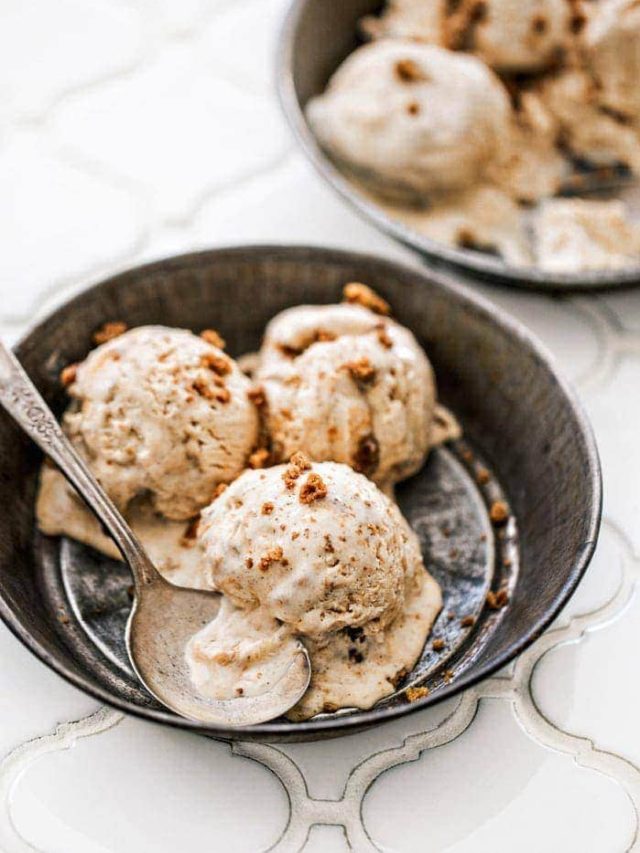 No Churn Pumpkin Spice Ice Cream and Pumpkin Caramel and Gingersnaps photo and recipe