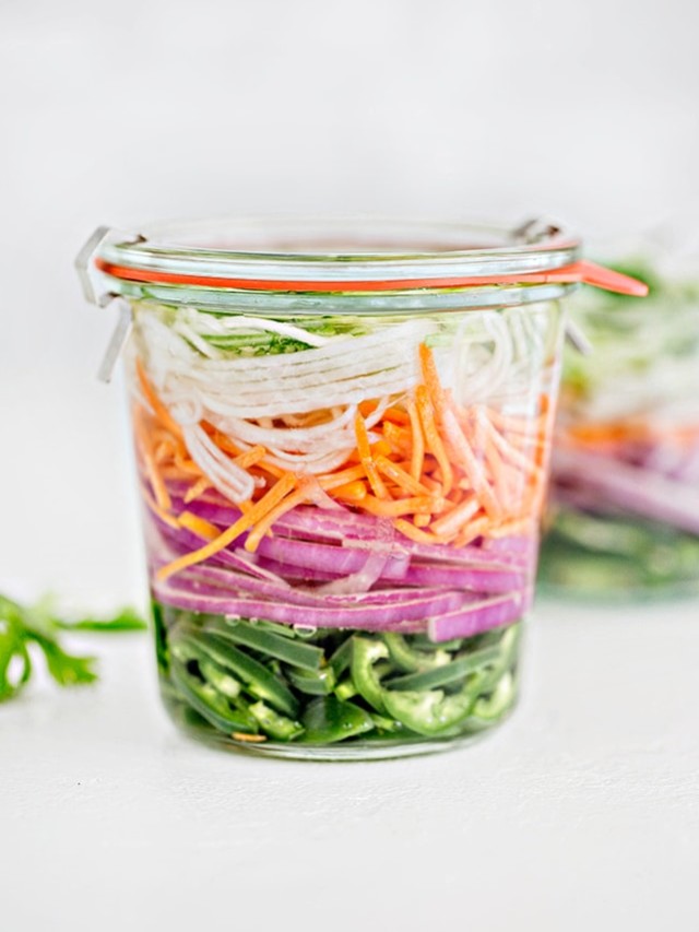 jar of pickled vegetables