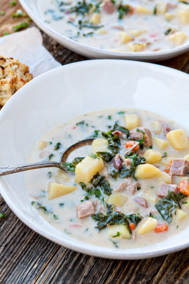 Slow Cooker Ham Soup Recipe (With Potatoes & Kale) | Good Life Eats