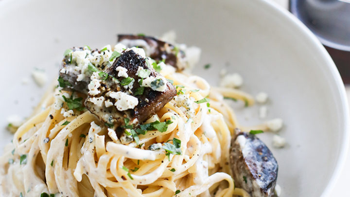 Pasta with Gorgonzola Sauce and Beef Tenderloin (EASY Valentine's Recipe)