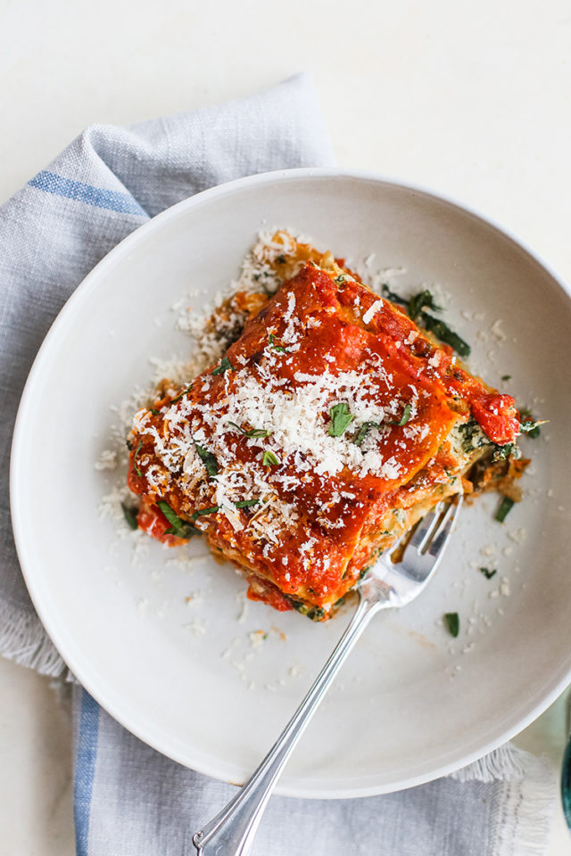 Spinach Mushroom Lasagna (Veggie Lasagna) | Good Life Eats