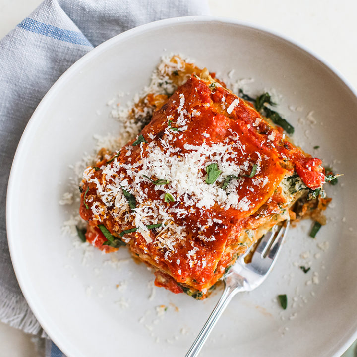 Spinach Mushroom Lasagna (Veggie Lasagna) | Good Life Eats