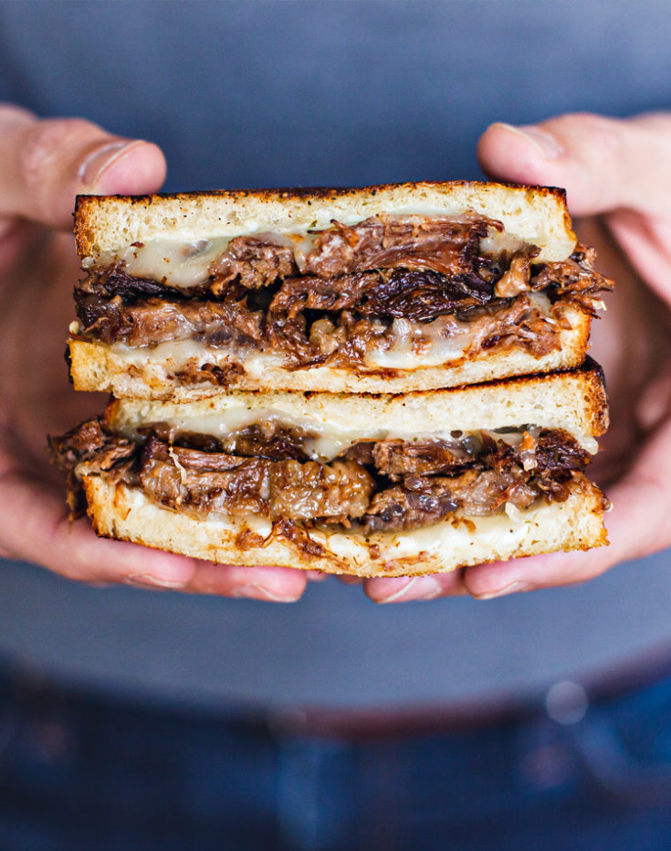 The Best Easy Slow Cooker French Dip Panini | Good Life Eats