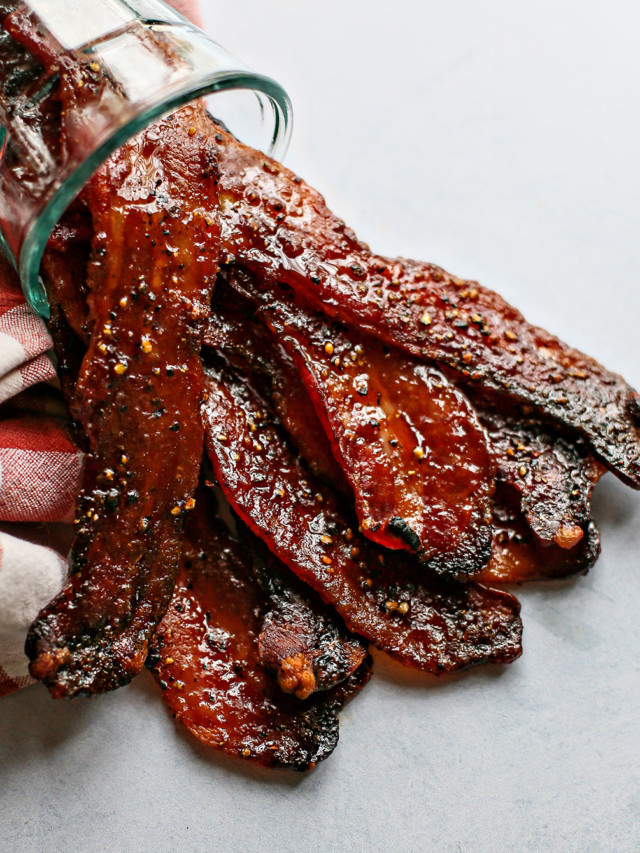 photo of candied bacon in a jar