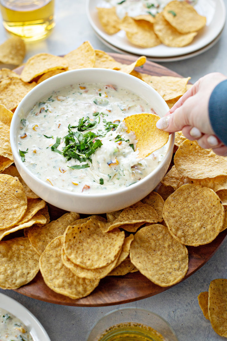 Slow Cooker Queso Blanco Dip (White Queso) | Good Life Eats