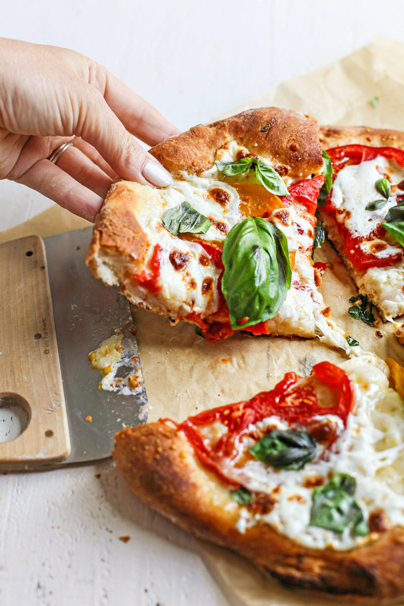 Awesome Caprese Pizza with Garlic Focaccia Crust | Good Life Eats