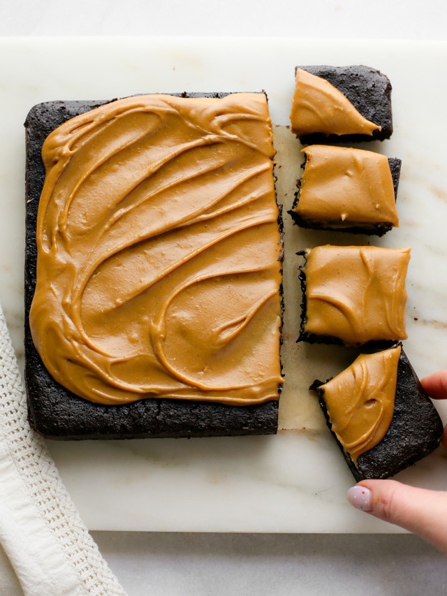 guiness brownies on a marble tray