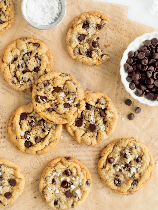 new york times chocolate chip cookies on top of parchment paper