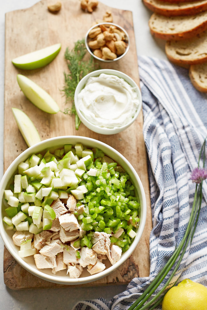 ingredients needed to make chicken salad with yogurt and apples