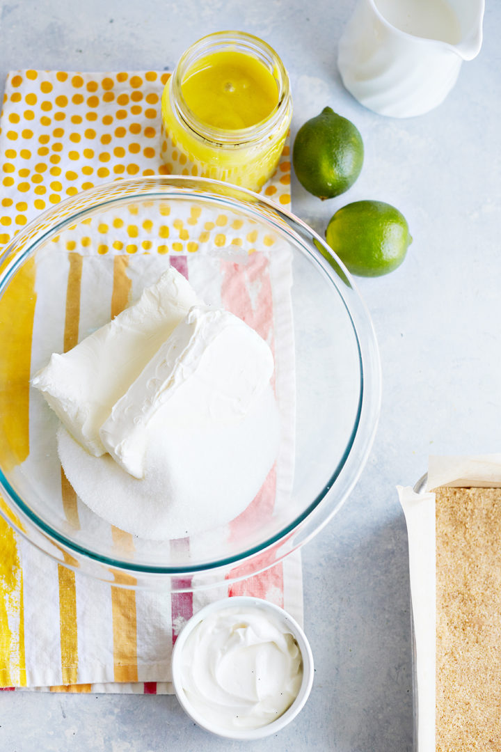 ingredients needed to make lime cheesecake bars