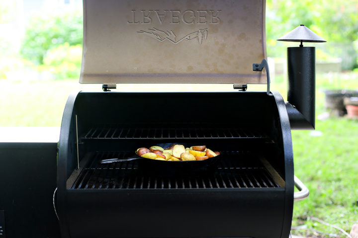 photo showing how to cook potatoes on traeger