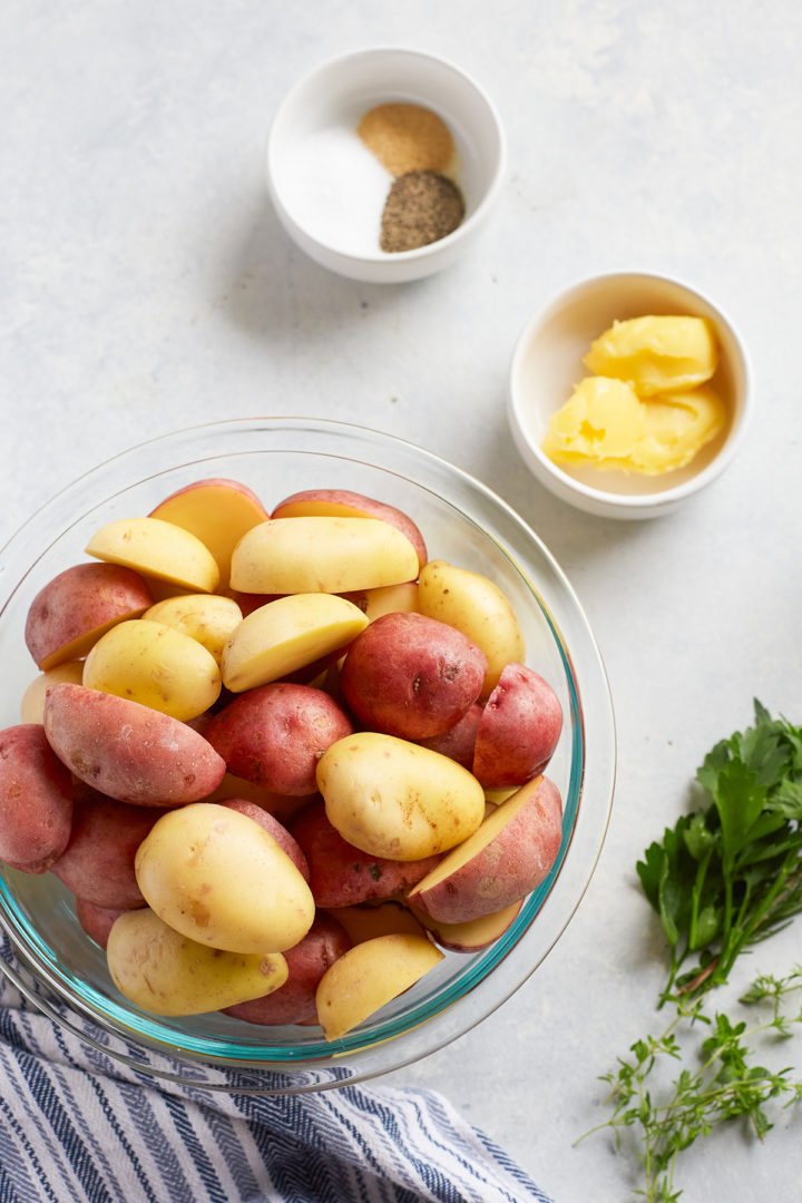 photo of ingredients needed to make traeger roasted potatoes