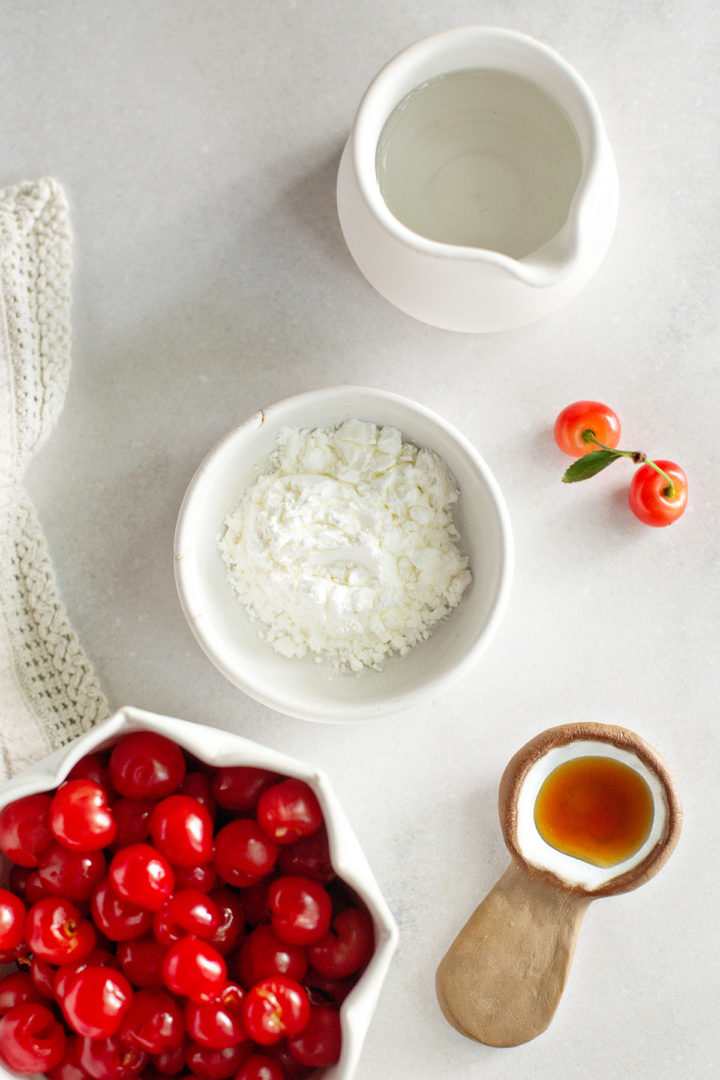 ingredients needed to make homemade cherry pie filling