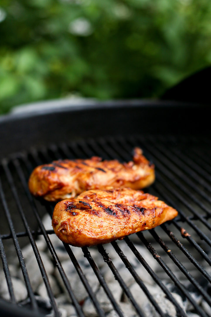 bbq chicken on grill cooking