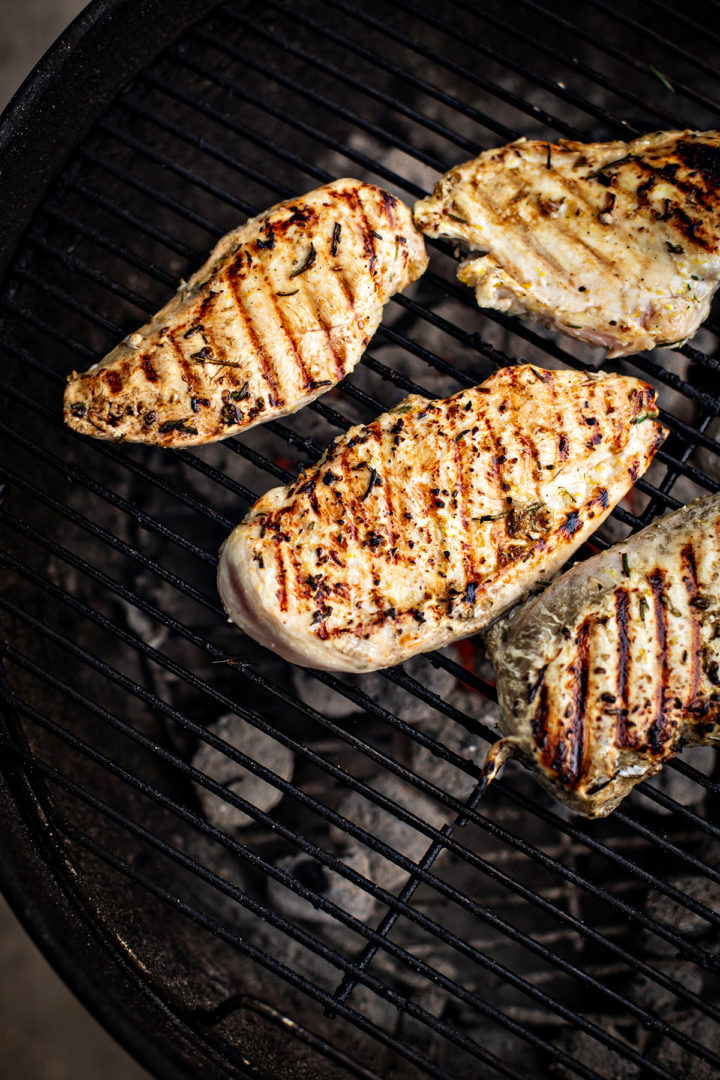 lemon rosemary chicken on the grill