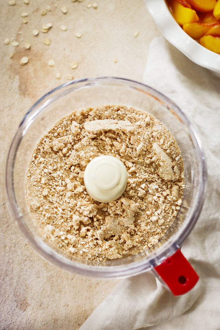 peach crisp topping in a food processor