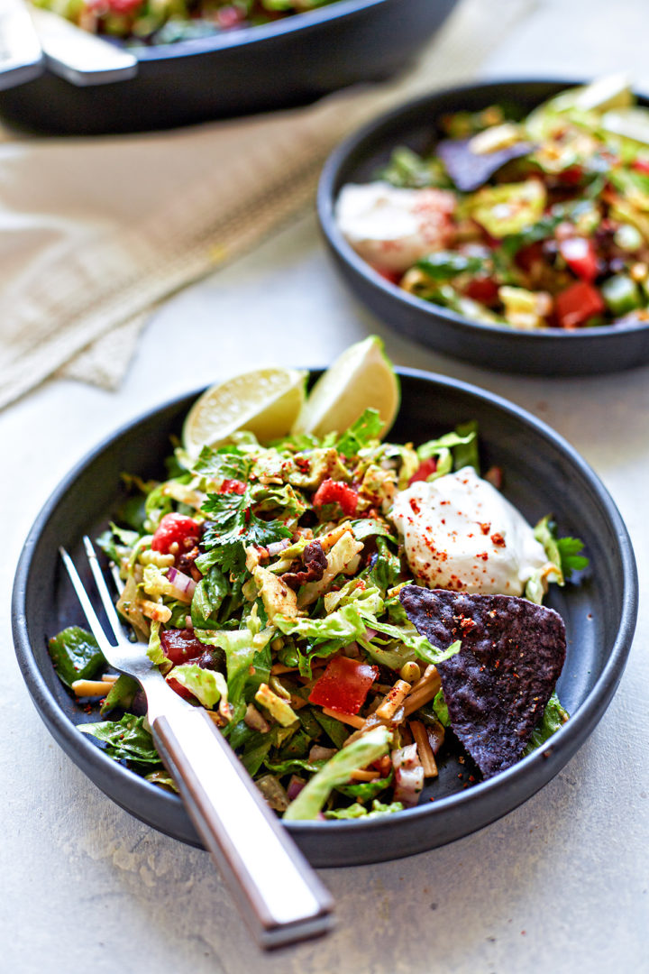 plate of veggie taco salad