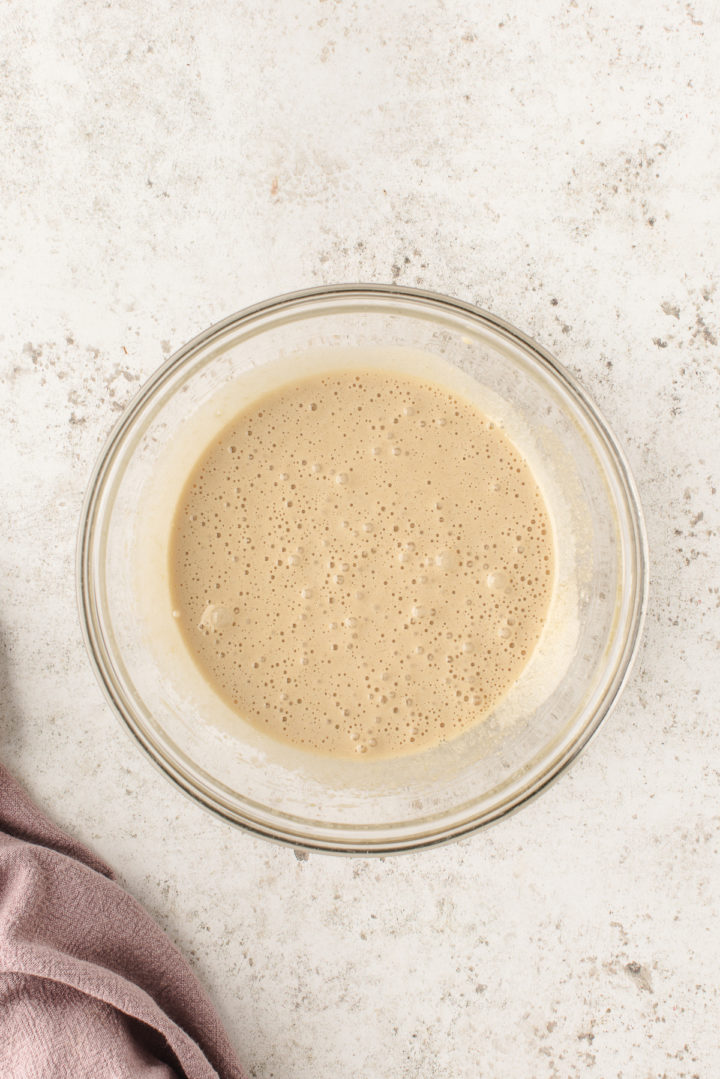 batter making process for easy chocolate zucchini bread