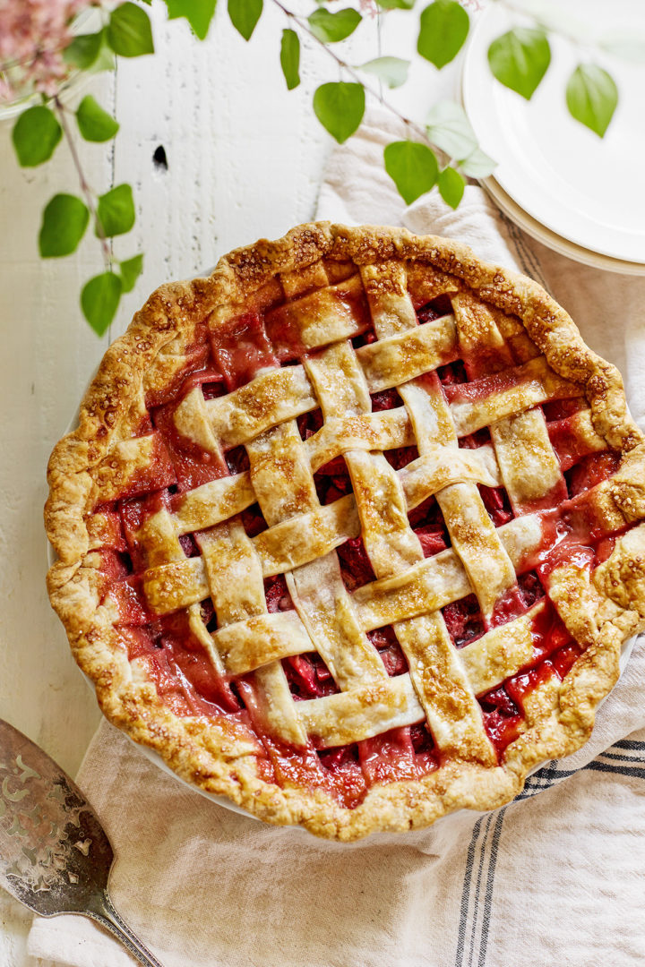 pie baked with a lattice pie crust