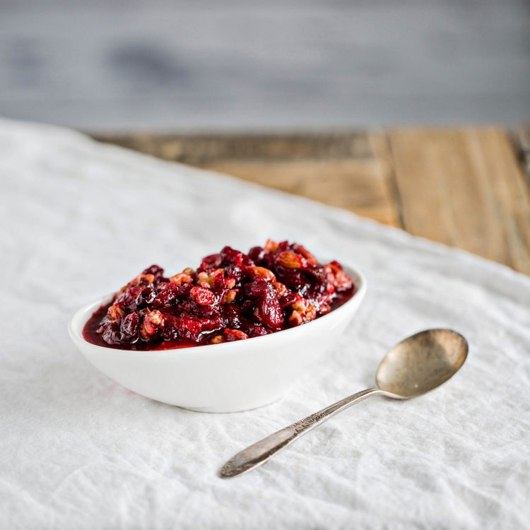 bowl of cranberry orange relish