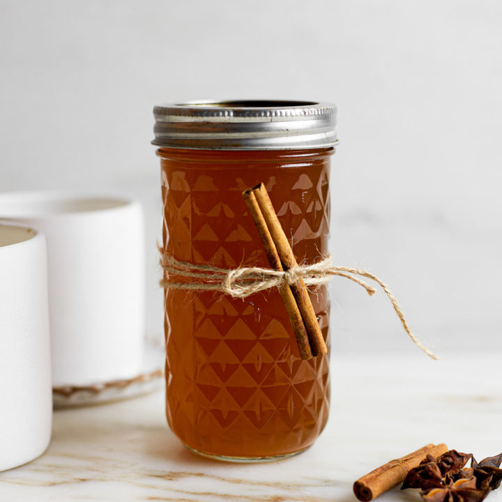 a jar of chai syrup