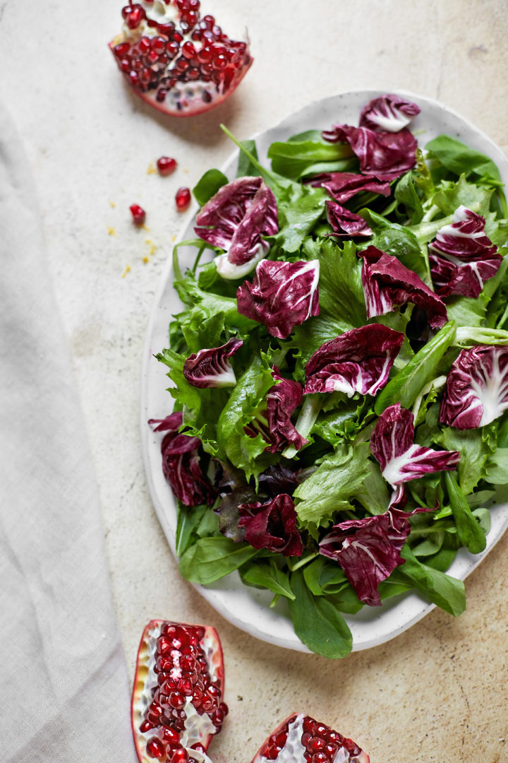 process of making a arugula citrus salad