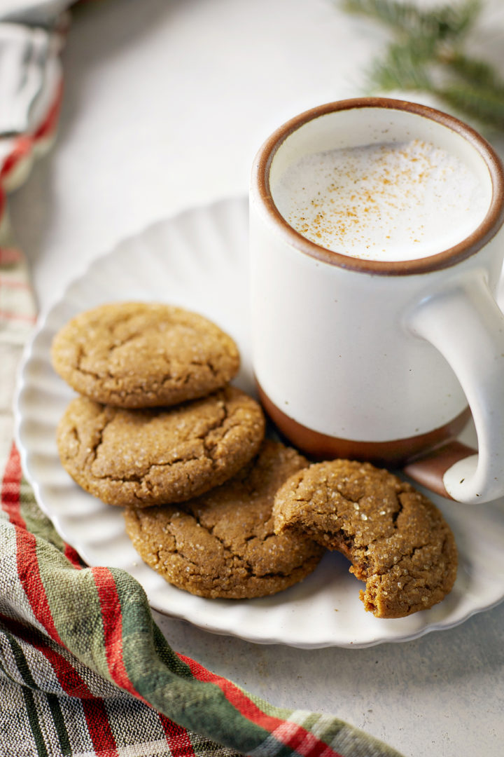 a plate of homemade gingersnaps cookies