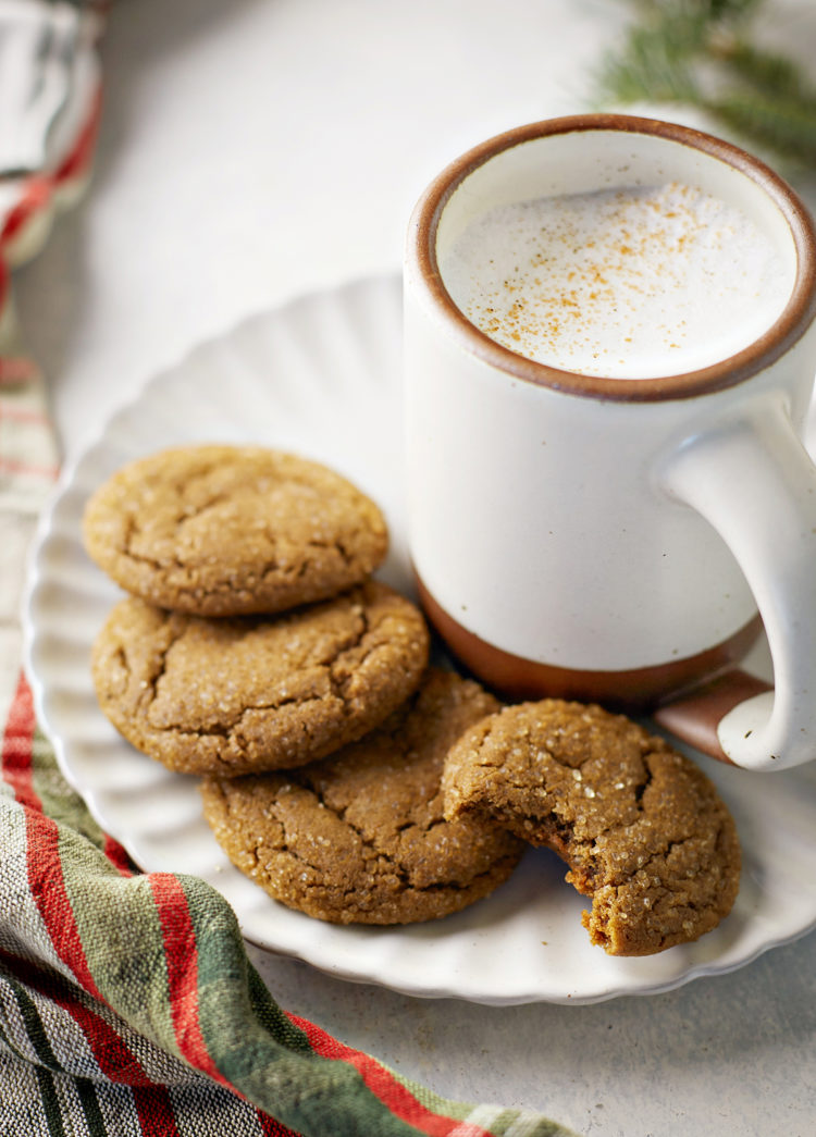 a plate of homemade gingersnaps cookies