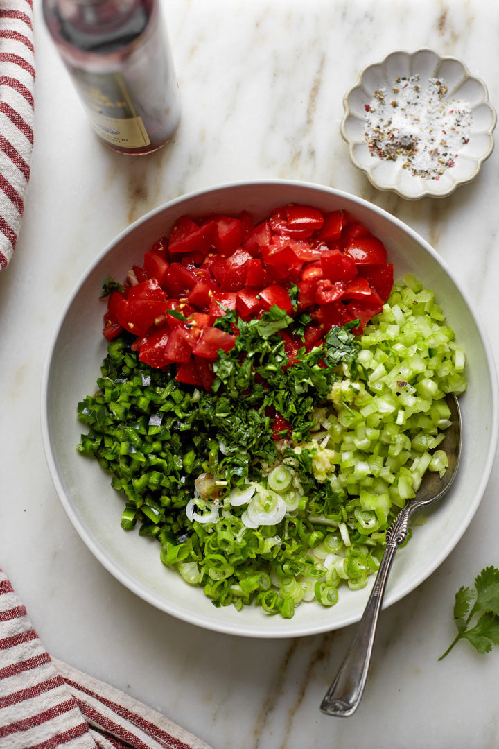 chopped vegetables in a bowl